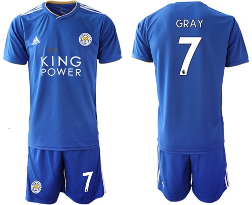 Leicester City #7 Gray Home Soccer Club Jersey